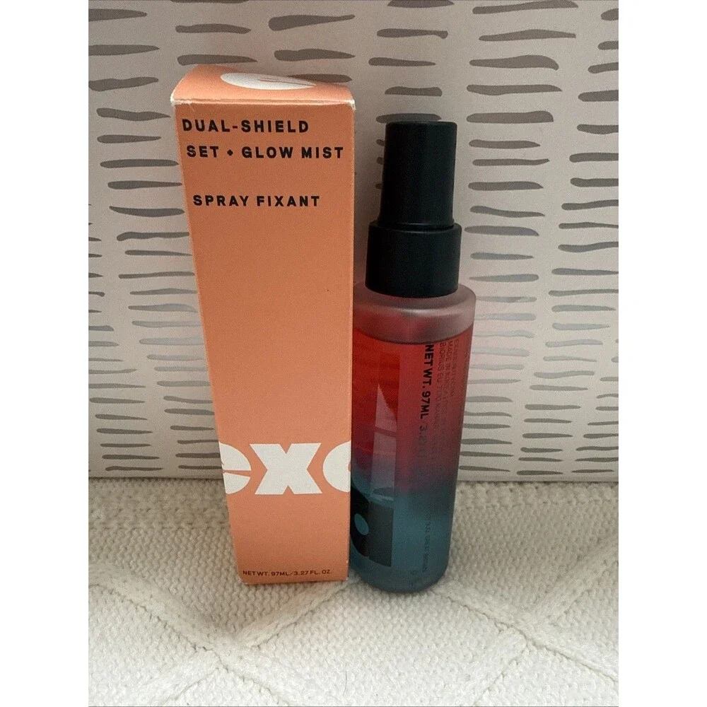 EXA Credo Setting Spray Dual Shield Set + Glow Mist 3.27 OZ. Hydrating Mist New